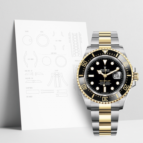 Anti Scratch Watch Shells™ Protective Film for Rolex Sea Dweller 126603 Premium Package