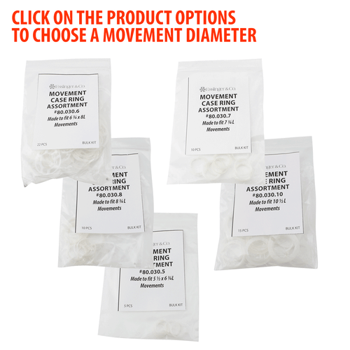 Movement Case Ring Assortments To Fit The Most Common Movement Sizes
