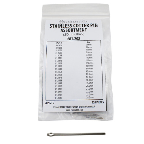 Watch Band Parts .80mm Stainless Steel Cotter Pin Assortment 120 Pieces