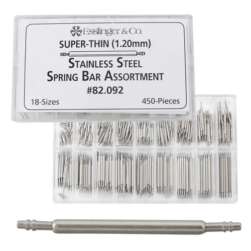 Watch Band Pins 1.20mm Super Thin Double Flanged Stainless Steel Spring Bar Assortment 450 Pieces