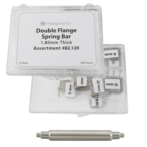 1.80mm Regular Double Shoulder Spring Bar Assortment 200 Pieces Assorted Nickel Plated and Stainless Steel