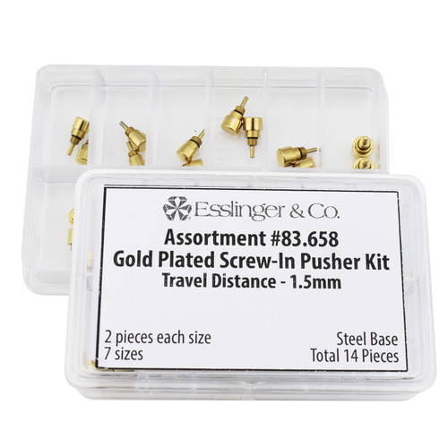 Gold Plated Threaded Fit Spring Loaded Push Buttons for Multifunction And Chronograph Watches 14 Piece Kit