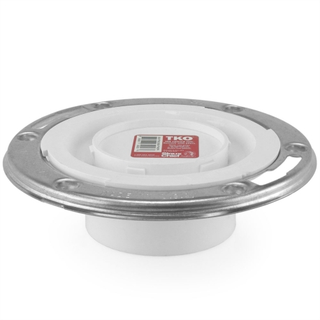 3" Spigot, Total Knockout Closet Flange (TKO) w/ Swivel St. Steel Ring, SCH40 PVC