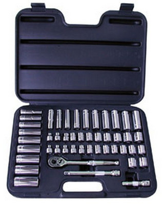 ATD Tools 1245 3/8" Dr 6-Point SAE/Metric Socket Set, 47 pc