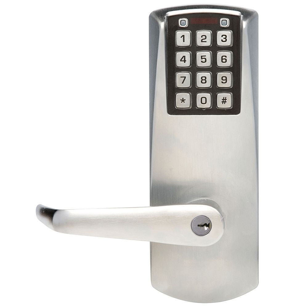 DormaKaba E-Plex 2000 Cylindrical Lock (100 Access Codes, 1,000 Audit Events, 2-3/4" Backset, 1/2" Throw, Satin Chrome) | DOR-E2031XSLL-626-41