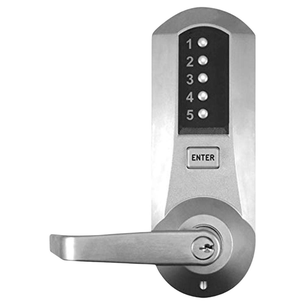 DormaKaba Cylindrical Combination Lever Lock (2-3/4" Backset, 1/2" Throw Latch, KIL, Schlage C Keyway, Satin Chrome) | DOR-5021XSWL-26D-41