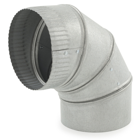 5" Galvanized 90° Adjustable Flue Elbow, 24 GA