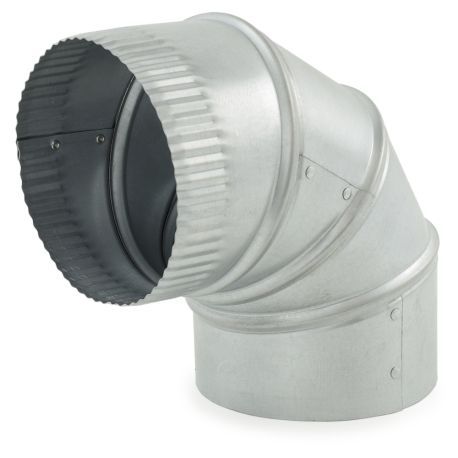 5" Galvanized 90° Adjustable Flue Elbow, 26 GA
