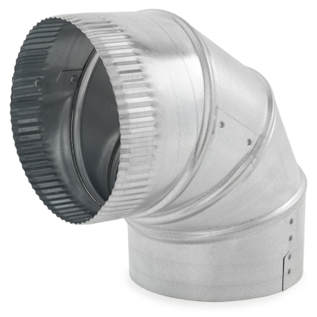 6" Galvanized 90° Adjustable Flue Elbow, 26 GA