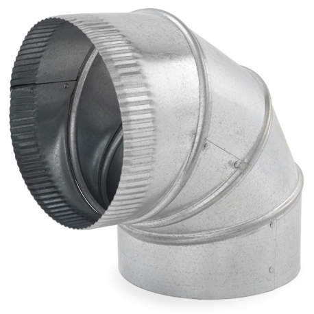 7" Galvanized 90° Adjustable Flue Elbow, 24 GA