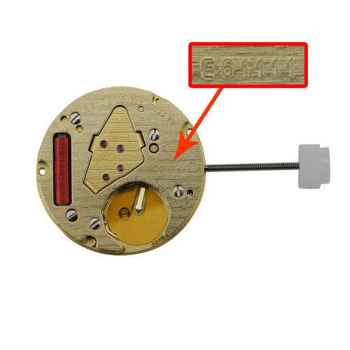 ETA 3 Hand Quartz Watch Movement E61.111B Black Date Dial At 3:00 Overall Height 3.2mm