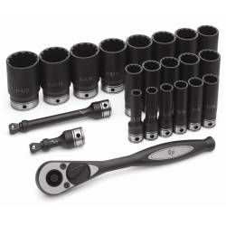 Grey Pneumatic 82222D 1/2" Dr. 22pc Fractional Deep Duo-Socket Set - 12 Point