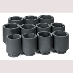 Grey Pneumatic 9011D 1" Dr. 11 Piece Deep Fractional Set 3-1/8" - 4-1/2"