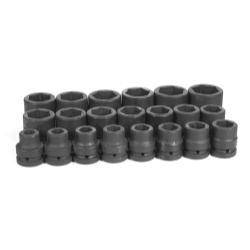 Grey Pneumatic 9021 1" Dr. 21-Piece Fractional Set 3/4" to 2"