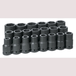 Grey Pneumatic 9021D 1" Dr. 21-Piece Deep Fractional Set 3/4" to 2"