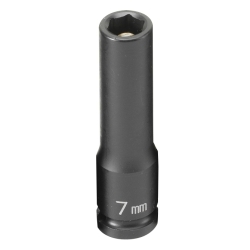 Grey Pneumatic 907MDG 1/4 in. Drive Deep Metric Magnetic Impact Socket - 7mm