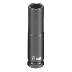 Grey Pneumatic 908MDS 1/4 in. Drive 6-Point Metric Deep Impact Socket 8mm