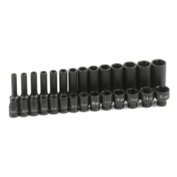 Grey Pneumatic 9728M 1/4" Dr. 28 pc. Std. & Deep Length Metric Master Set