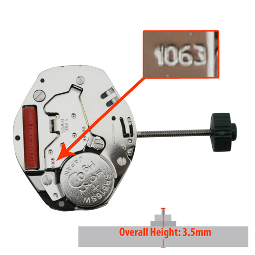 Harley Ronda 3 Hand Quartz Watch Movement HQ1063.2 Overall Height 3.5mm