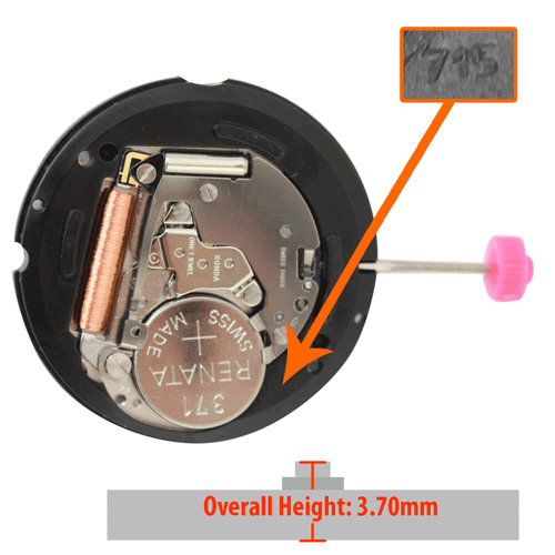 Harley Ronda 2 Hand Quartz Watch Movement HQ712 Overall Height 3.7mm