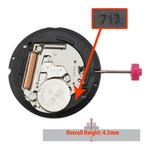 Harley Ronda 3 Hand Quartz Watch Movement HQ713 Overall Height 3.9mm