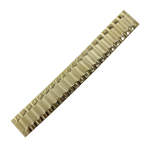 22mm Yellow Gold Tone Metal Expansion Style Watch Band 6 1/2 to 8 1/4 Inch Length