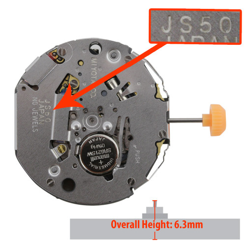 Miyota/Citizen LTD Chrono Multifunction Quartz Watch Movement JS50 Overall Height 6.3mm