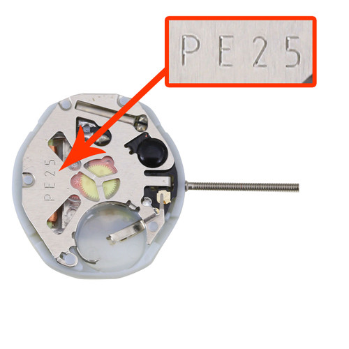 Far East Sunon 3 Hand Quartz Watch Movement PE25DD-6 Day And Date at 6:00 Overall Height4.5 mm