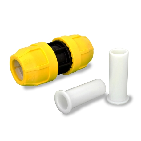 1" IPS Compression Coupling for SDR-11 Yellow PE Gas Pipe