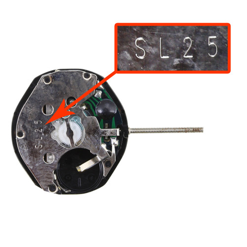 Far East Sunon 3 Hand Quartz Watch Movement SL25DD-6 Day And Date at 6:00 Overall Height 6.0mm