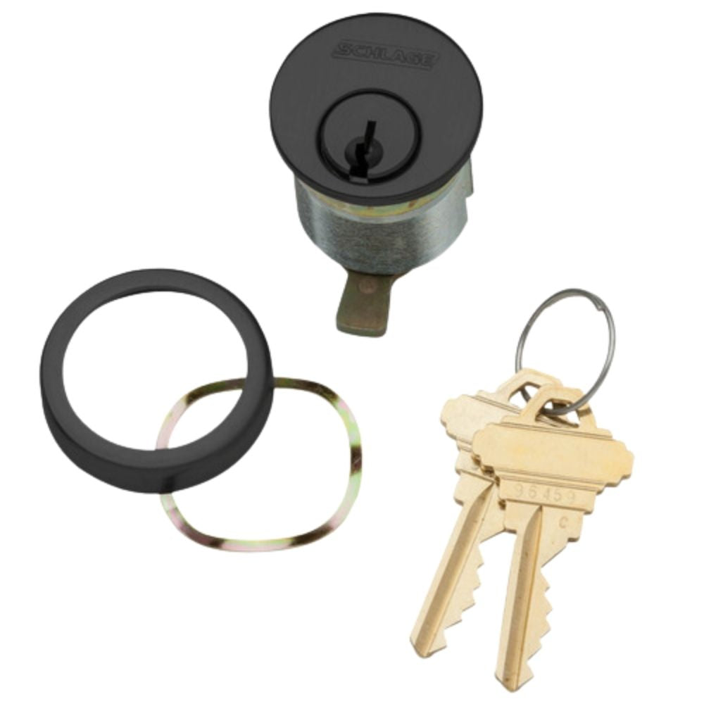 Schlage 1-1/8" Mortise Cylinder (Flat Black Coated) | SCH-20-001-C-118-622