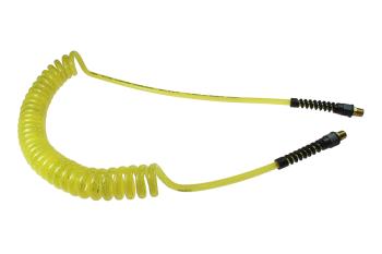 CO PUE38-25-TY Flexeel Coil, 3/8" ID x 25', 3/8" MPT Rigid, Transparent Yellow