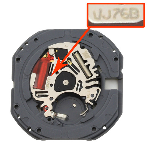 Hattori Japan 3 Hand Quartz Watch Movement VJ76-6 Big Date At 6:00 Overall Height 5.1mm