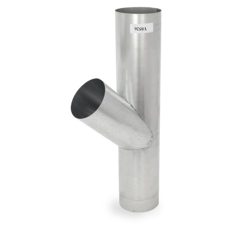 5" Galvanized Flue Wye, 24" Length, 26 GA