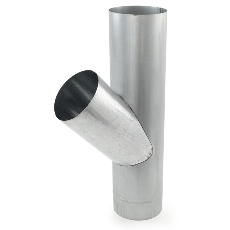 6" Galvanized Flue Wye, 24" Length, 24 GA
