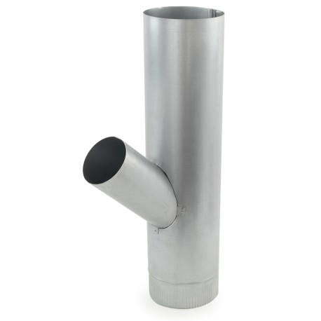 6" x 4" Galvanized Reducing Flue Wye, 24" Length, 24 GA