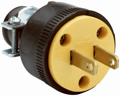 Pass & Seymour 15a 125v Black Vinyl Electrical Plug