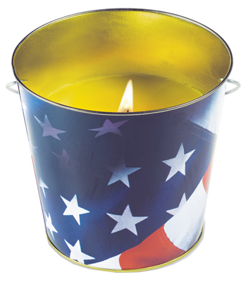 16 Oz. 1-wick American Flag Citronella Candle Bucket