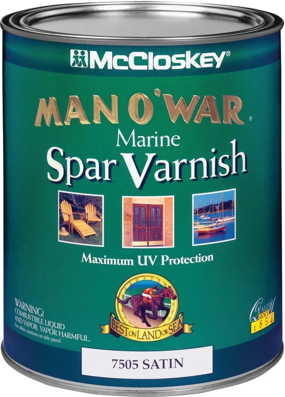 Man O'war Satin Marine Varnish, 1 Quart - Interior & Exterior Protection