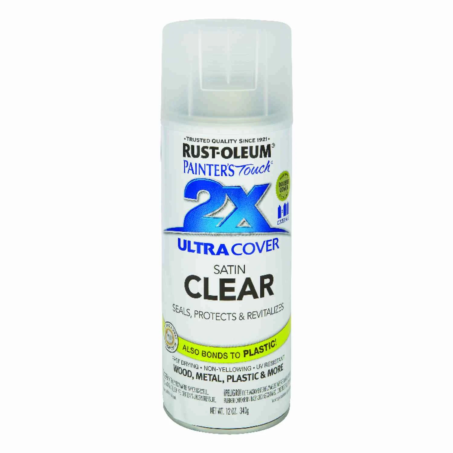 Painter's Touch 2x Ultra Cover Satin Clear Spray Paint 12 Oz