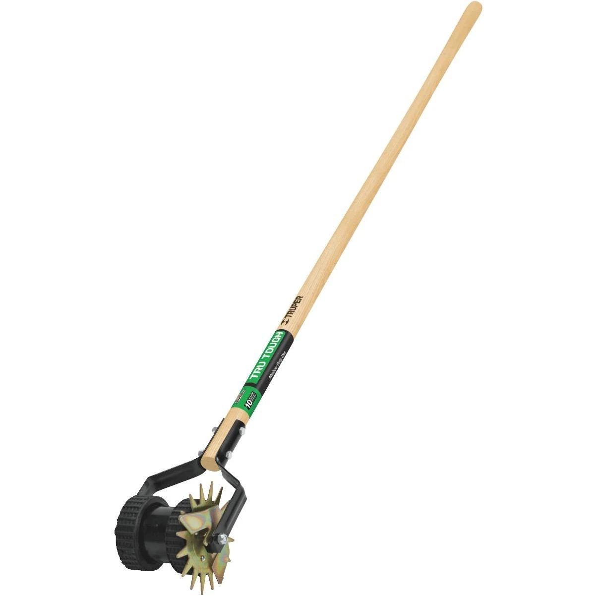 48 In. Wood Handle Dual-wheel Rotary Lawn Edger With Heat-treated Blade