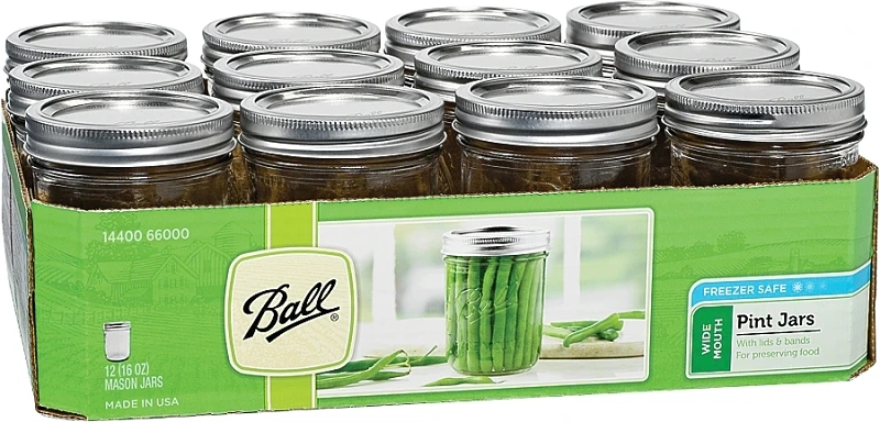 16 Oz Wide Mouth Mason Jar (12-count)