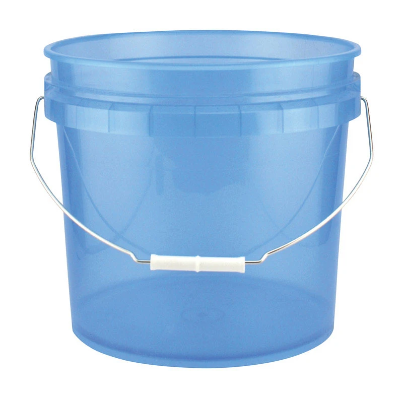 3.5 Gallon Blue Translucent Plastic Pail With Handle