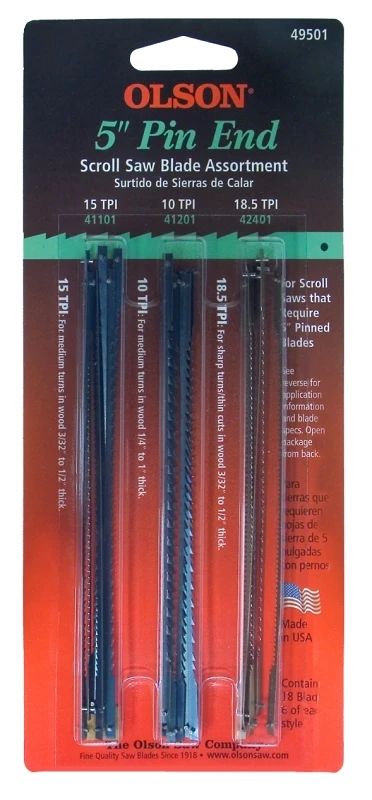 Pin End Scroll Saw Blade Assortment (18 Piece)