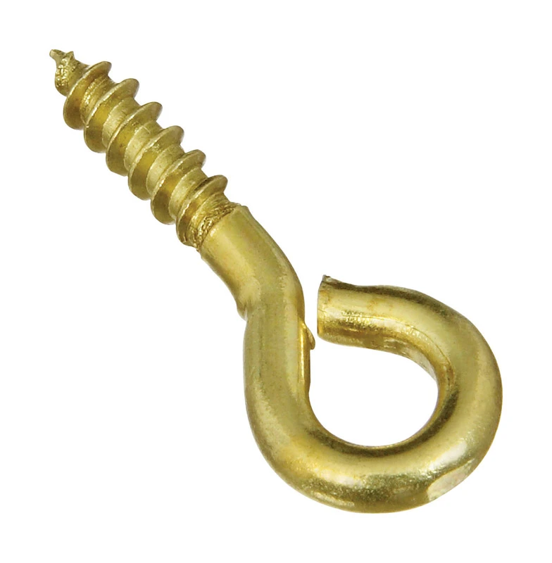 Small Screw Eye, Solid Brass, 15/16 In., 7-pk.