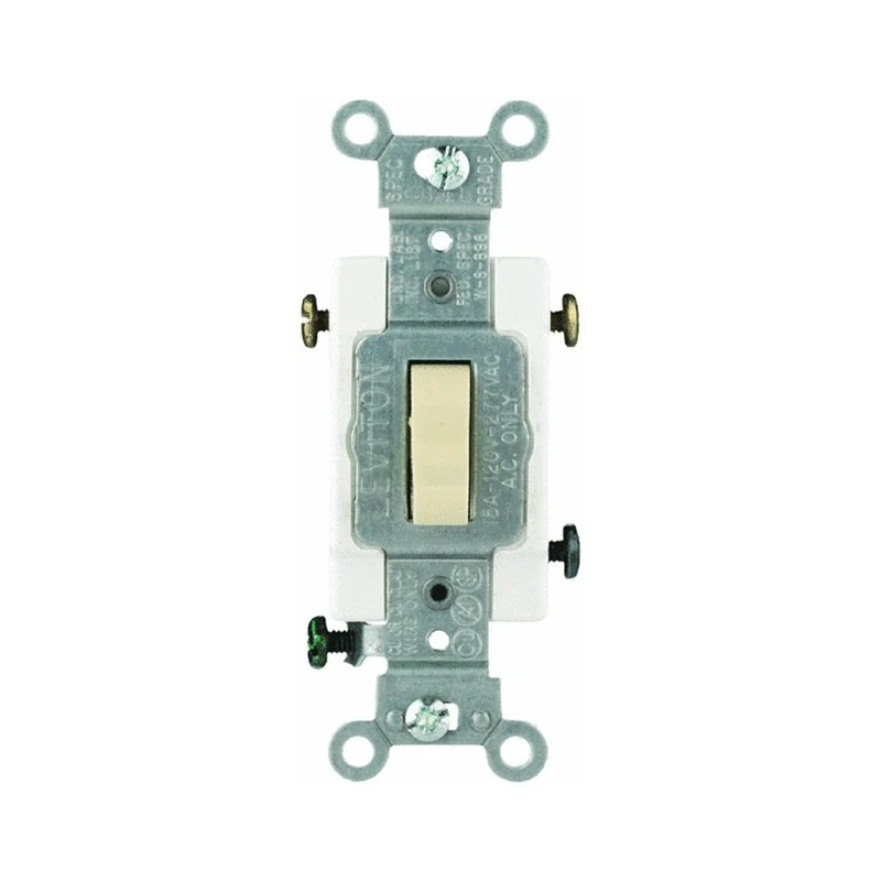 Toggle Ivory 15a Grounding Quiet 3-way Switch