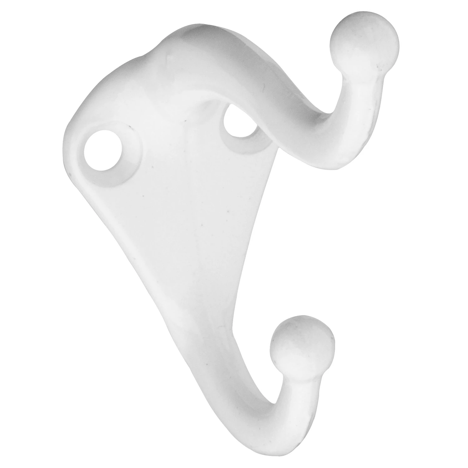 Hat & Coat Hook, White, 2-pk.