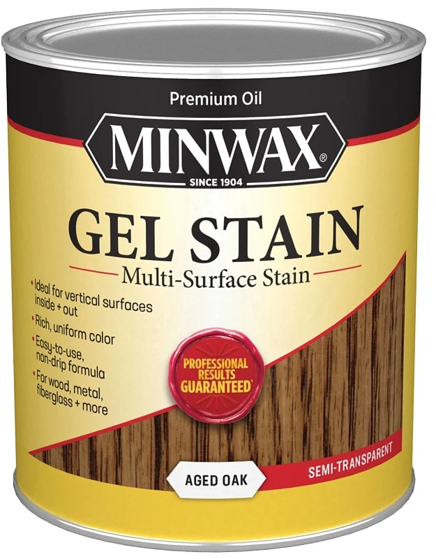Gel Stain, Aged Oak, 1 Quart - Oil-based, Non-drip Formula