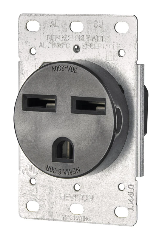 30a Flush Mount Black 6-30r Power Outlet