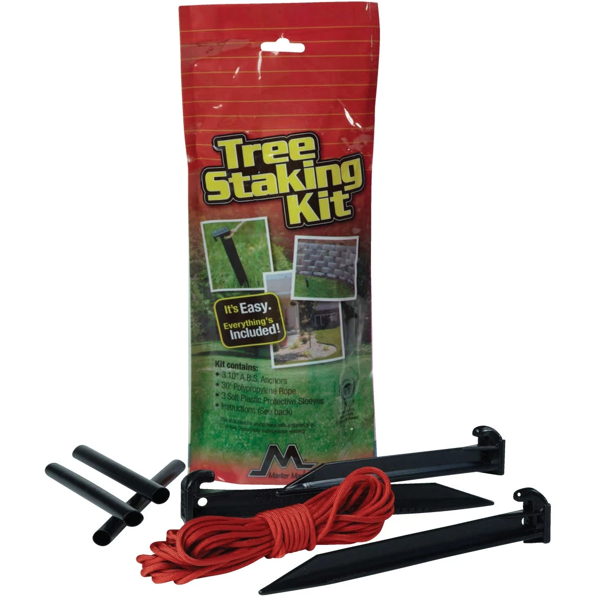 Plastic Tree Stake Kit For Trees Smaller Than 2.5 Inches Diameter